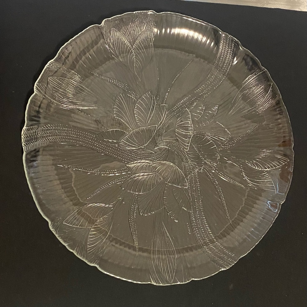 Vintage Arcoroc Platter “Canterbury Crocus” Glassware; France; Collectible